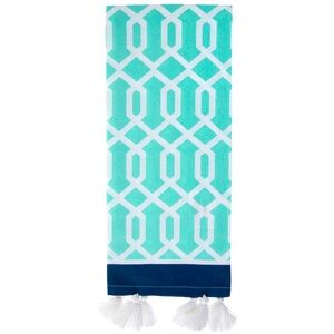 Aqua & White Trellis Kitchen Towel